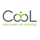 Logo van CooL leefstijlcoachingsprogramma met de tekst coaching op leefstijl erin - witte achtergrond, zwarte en groene letters